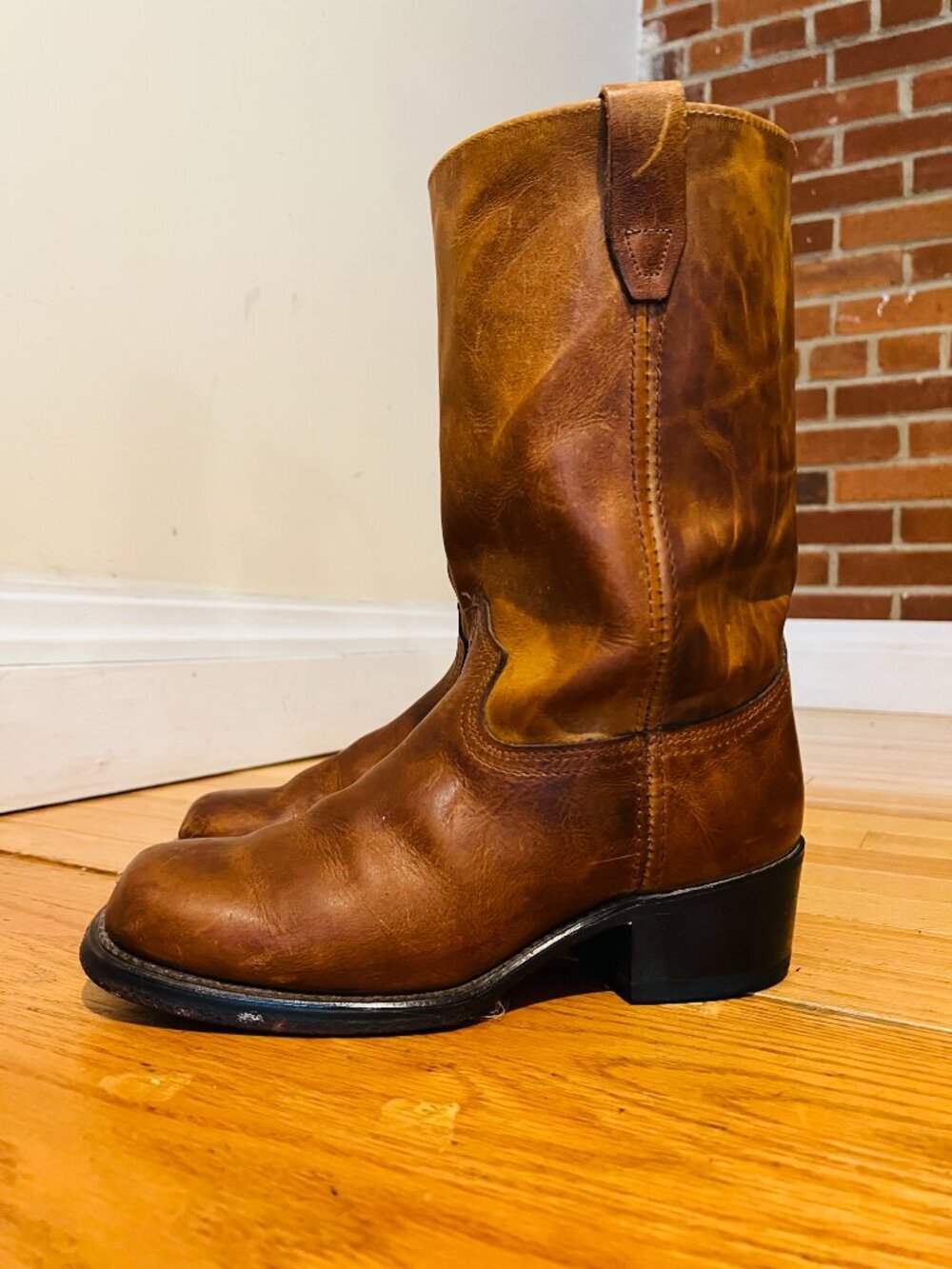VTG Durango Campus Women's 7.5M Brown Leather Square Toe Pull-On Western Boots - Picture 5 of 16